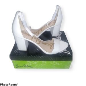 Sam Edelman Odila white leather ankle strap heels